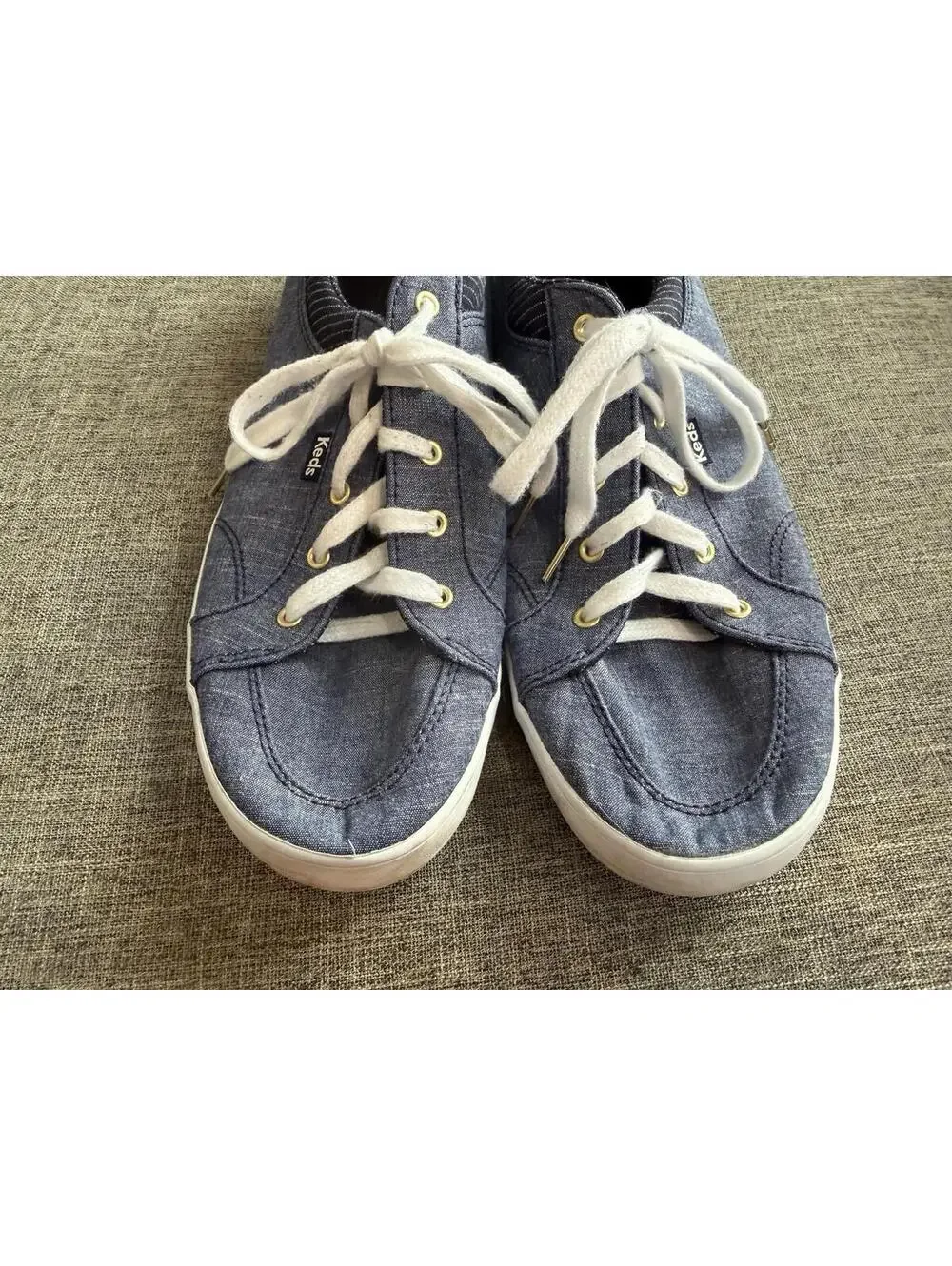 Keds Center Chambray Sneakers Womens Size 11 Denim Lace Up WF59957